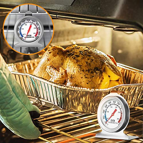 review in Oven Thermometer for Grill Smoker BBQ 50-300°C/100-600°F, Instant Read Precision Stainless Steel Oven Thermometer, Large Dial Display Temperature for Professional Home Kitchen Cooking Baking
