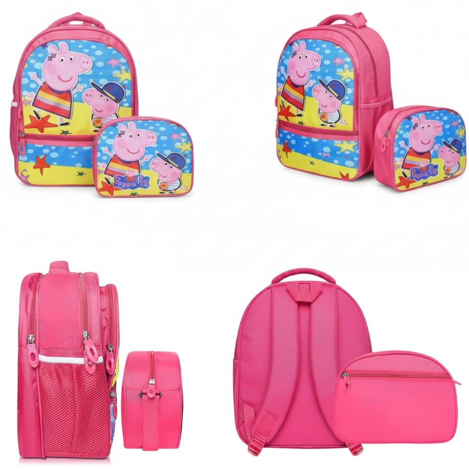 Image of Stylbase Waterproof School Bag with lunch bag combo for Boys and Girls Kids Bag with tiffin cover - Backpack Bag for Travelling for 5-7 Years 15 Inches