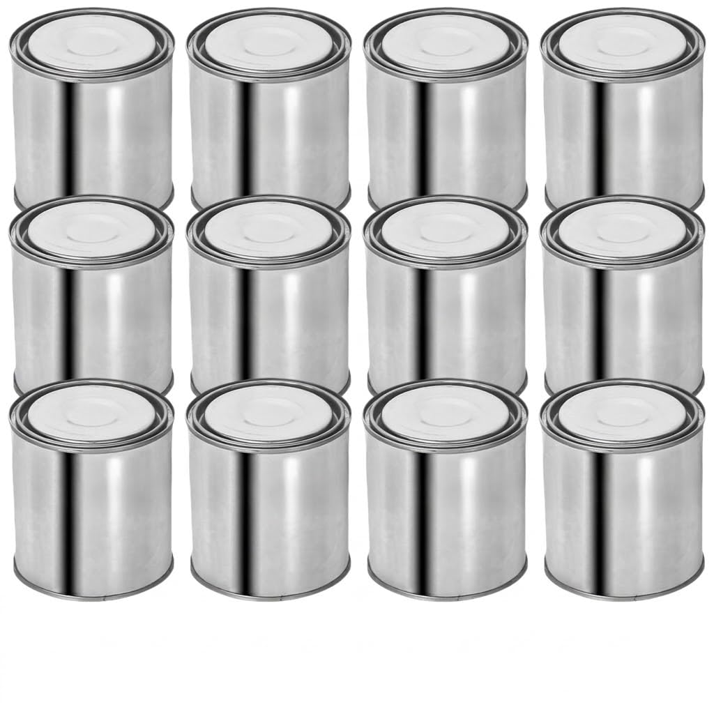 Packool Multicolor 12Pcs Empty Paint Can, 0.5L Paint Buckets Bulk Sturdy Paint Storage Containers Paint Pail