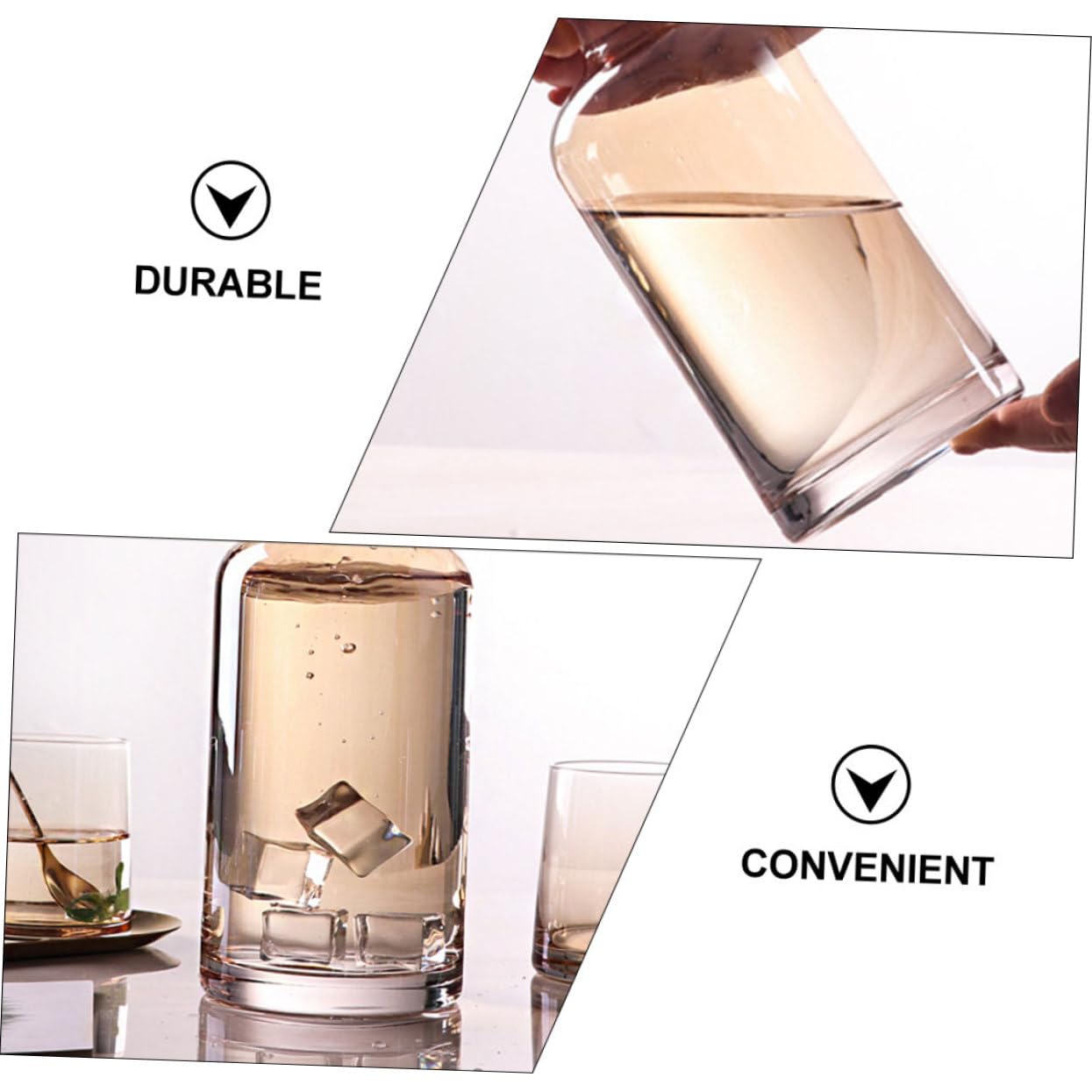 LABRIMP Jarra de Vidrio Resistente al Calor con Tapa de Madera Extraíble Capacidad Grande para Agua Fría Bebidas y Té para Uso Doméstico y Refrigerador Fácil de Llenar y Servir