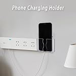 4PC Support mural pour téléphone cellulaire Support de recharge, support de téléphone acrylique clair autocollant avec trou de charge, WCHOSOZH Compatible avec IPhone Android Smartphone Remote Control Porte- chevet pour Home Office