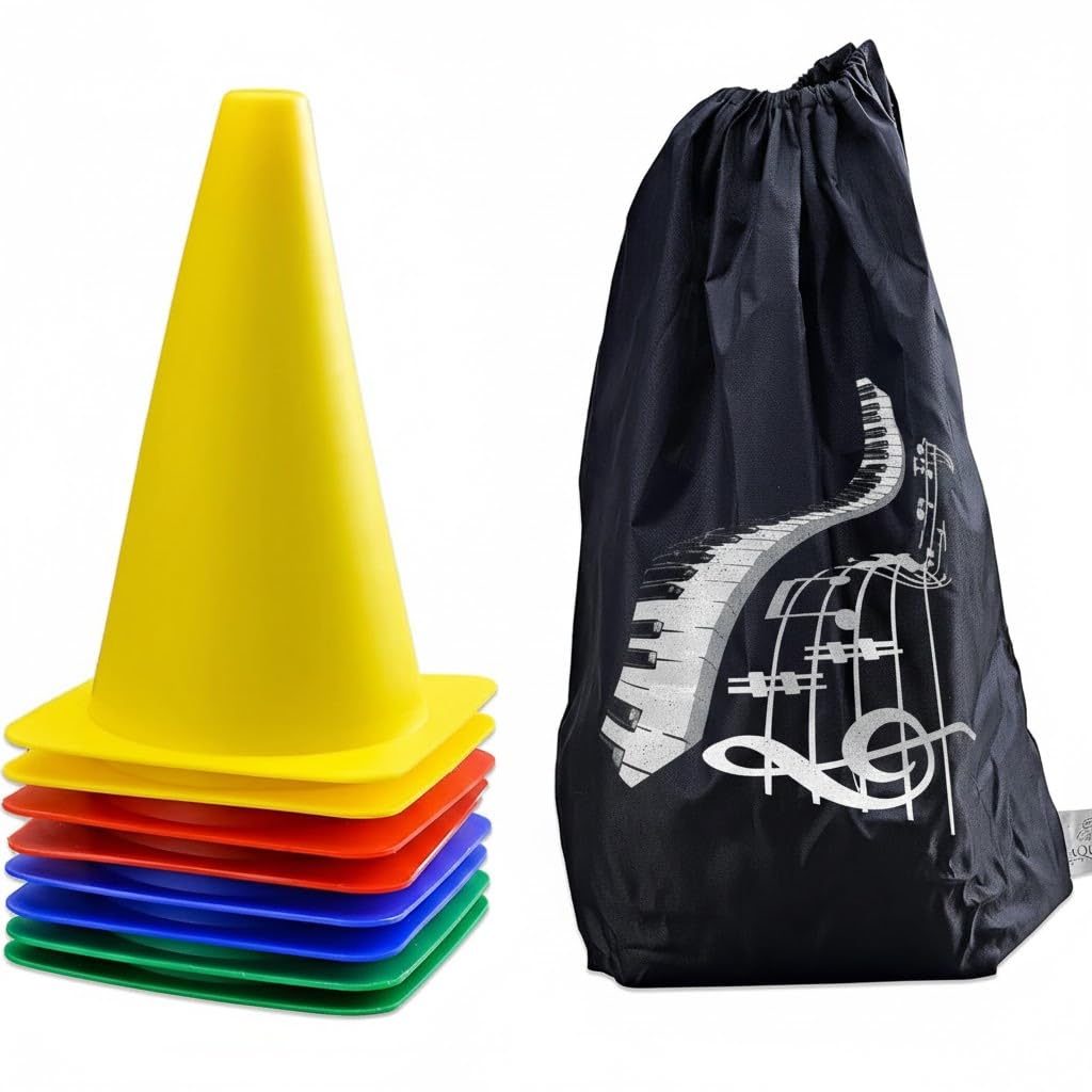 Bodyfit Multi Purpose Cricket, Football, Skating Training Cones Set of 12, Multi-Colour, with Carry Bag, 6 Inch (6"(Pack of 12))-picture-16
