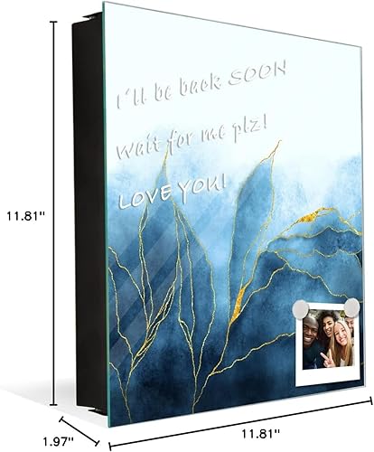 Miniatura 3 de Concept Crystal 50 Cerradura de llave Caja de almacenamiento titular con panel de vidrio frontal decorativo KN01 Mármoles 1 Series