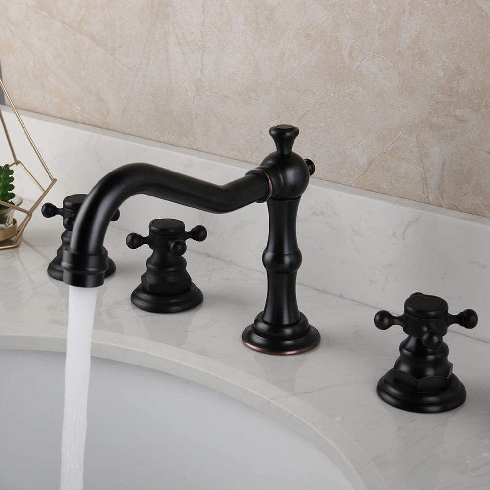 Ensemble de douche 5 pièces en laiton massif ORB noir avec robinet mitigeur sur gorge