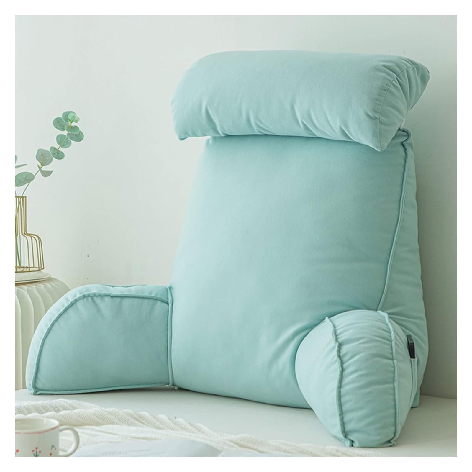 Iulgfsc Lime Green Reading Pillow， Reading Pillow With Armrests,Back Supports,Lumbar Support Cushion