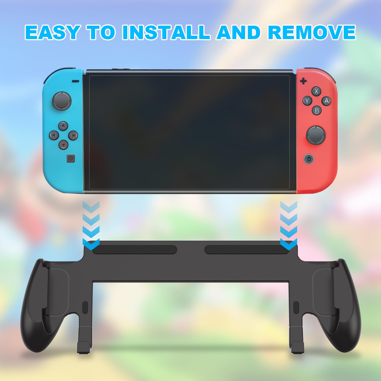 TOPCHANCES La poignée pour la manette Nintendo Switch 2 est légère et pratique, avec 5 emplacements pour cartes de jeu, une prise en main confortable et des accessoires de prise en main ergonomiques