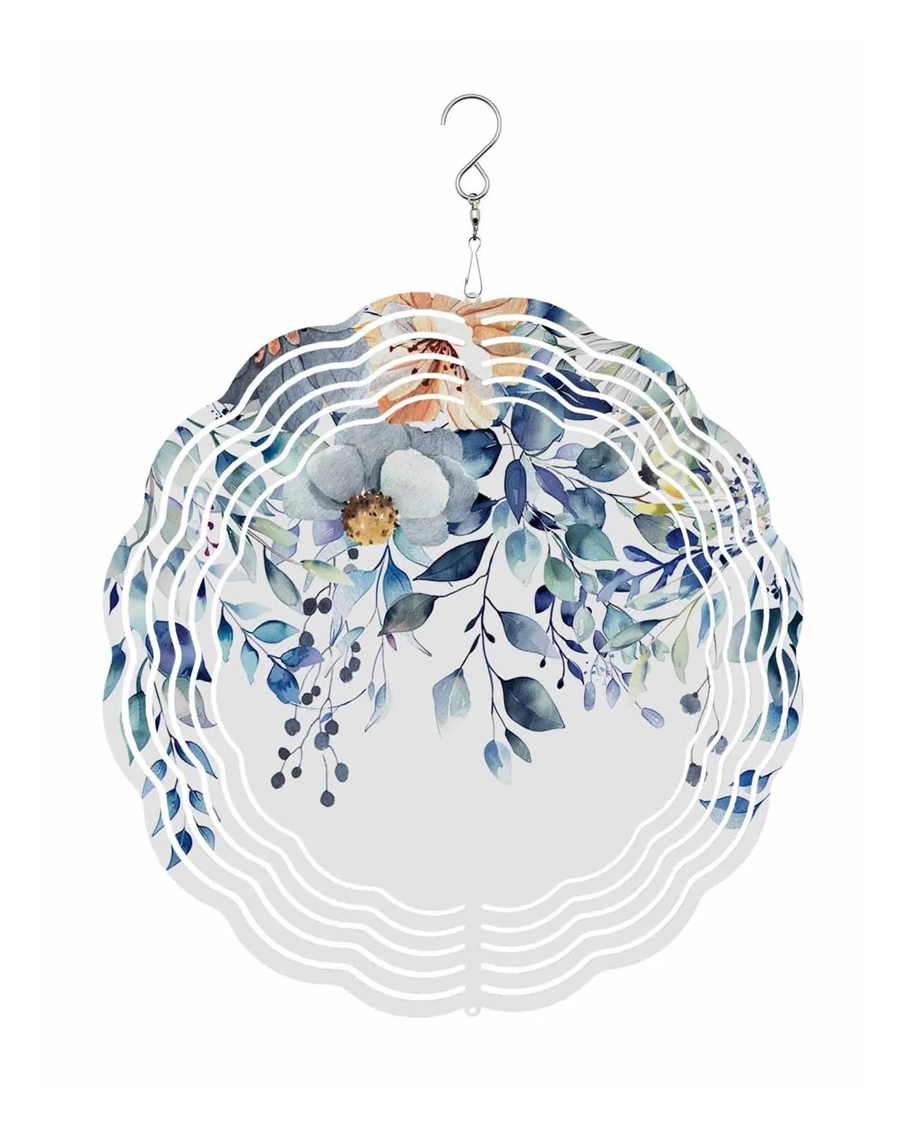 Windspiele Windspiele, Blumen und Vögel im Frühling, 3D-drehendes Windspiel, Edelstahl, Hängedekoration, Outdoor, Garten, Zuhause, Anhänger, Windspiel(LXM13694,25CM)