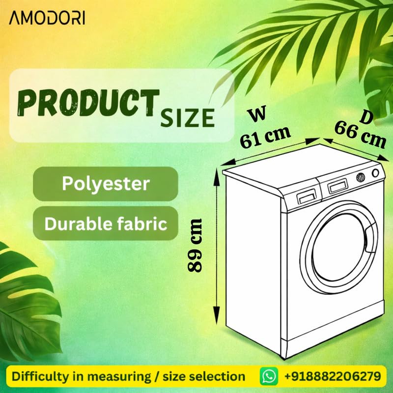 Image of Waterproof Front Load Washing Machine Cover Compatible for Whirlpool 8 KG Fully Automatic XS8014BYM52E, crystal print, c30