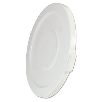 Rubbermaid Commercial Products BRUTE Heavy-Duty Round Trash/Garbage Lid, 32-Gallon, White, Compatible with Rubbermaid BRUTE 23-Gallon Can