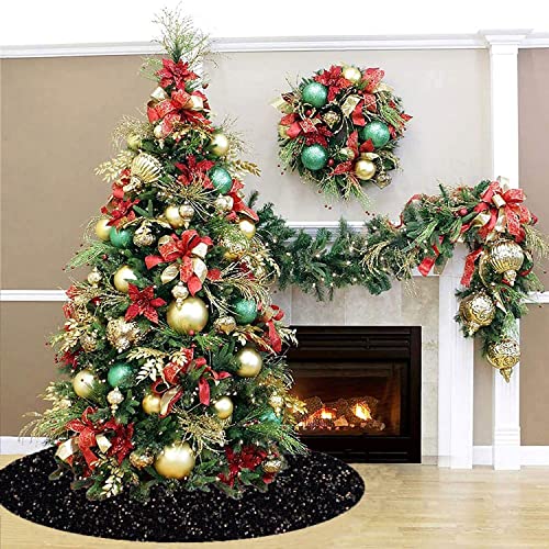 Fuhsy Christmas Skirt Tree Rainbow Sequin Tree Skirt 36 Inches Glittery Tree Mat Floor Decor Embroidery Paillette Round Xmas Tree Skirts Colorful Tree Skirts For Indoor Outdoor Santa Decorations #TOP3
