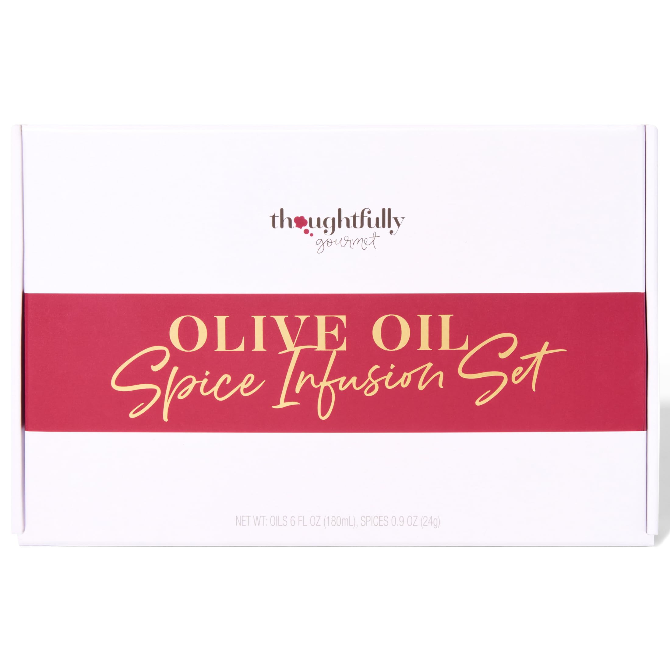 Thoughtfully Gourmet, Olive Oil Spice Infusion Gift Set, Premium Cold Pressed Extra-Virgin Olive Oil from Spain, Includes 4 Flavored Olive Oils and 3 Flavorful Spice Infusion Blends, Set of 7
