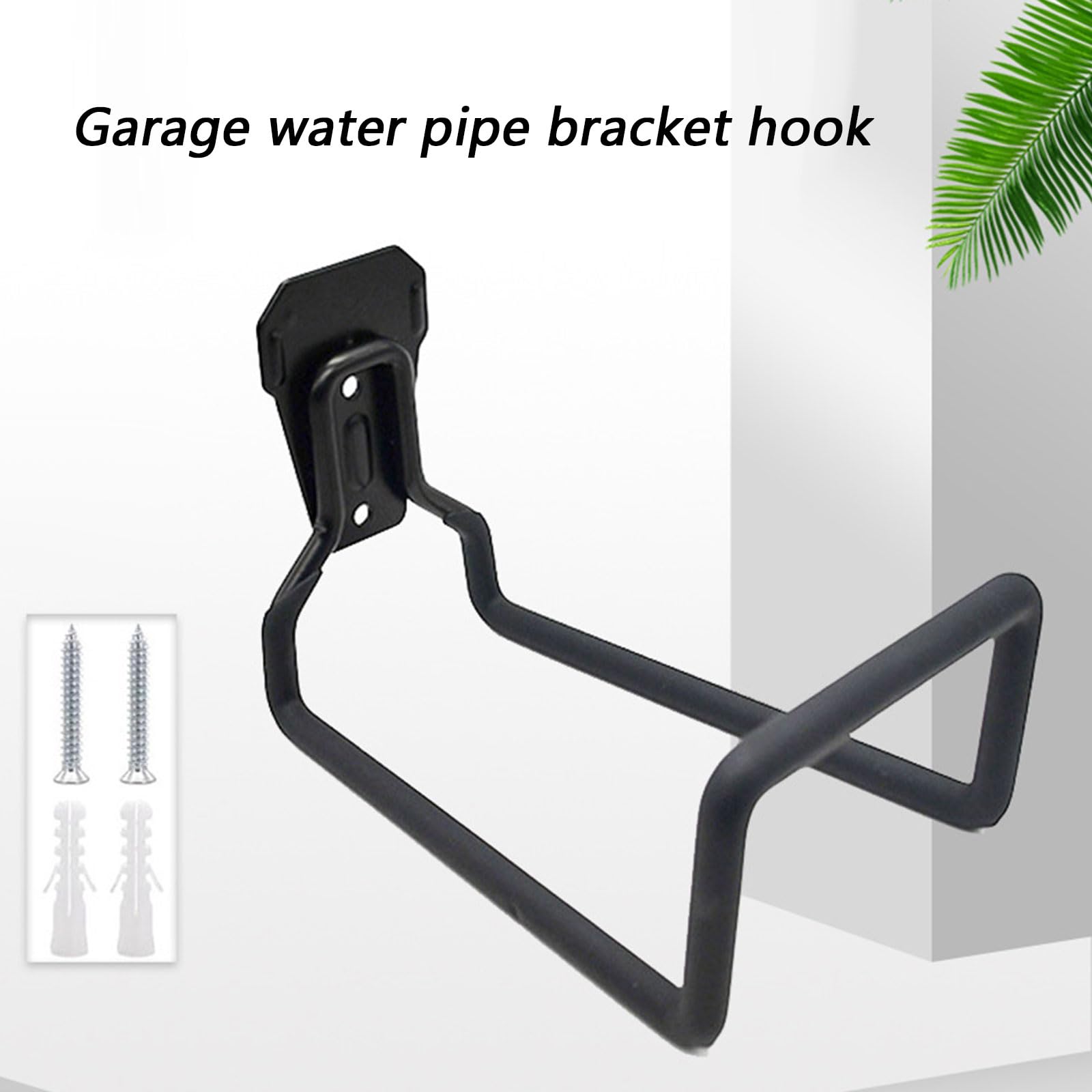 Lot de 2 tuyaux en métal pour garage et piscine avec construction antirouille en fer et pièces de rangement murales en métal avec bobine de finition résistante à l'eau avec housse de garage robuste