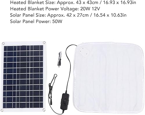 Miniatura 3 de 50W Solar Panel with Heated Blanket, Portable Monocrystalline Solar Panel Charger, for Hiking Camping Outdoor Activities