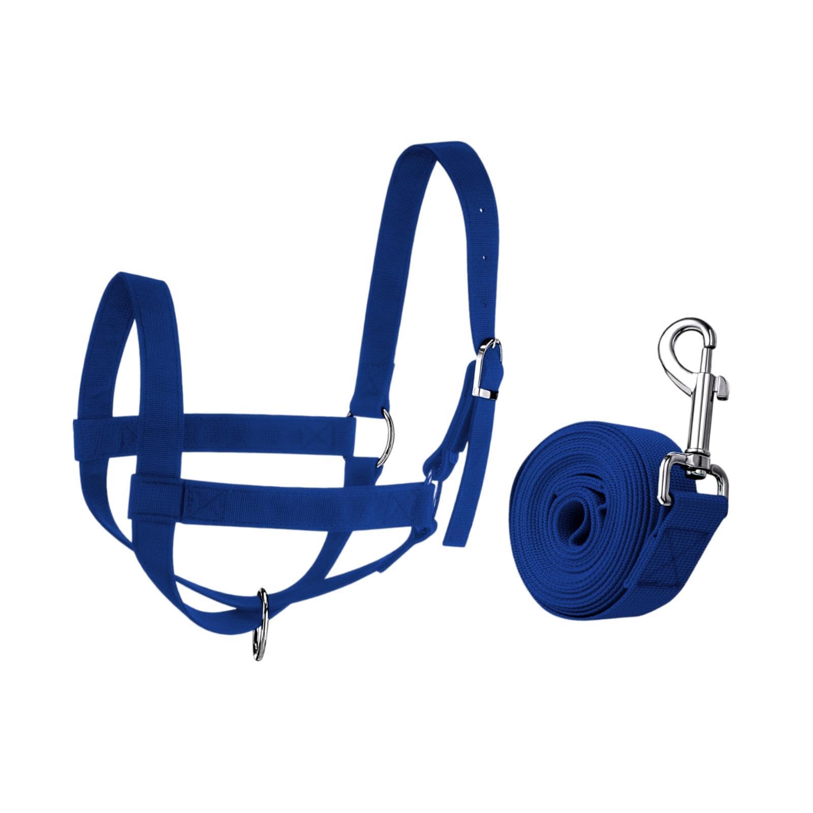 JISADER Cow Halter with Rope, Professional Calf And Cattle Harness, Adjustable Bridle for Ranch, Daily Use, Farm, L