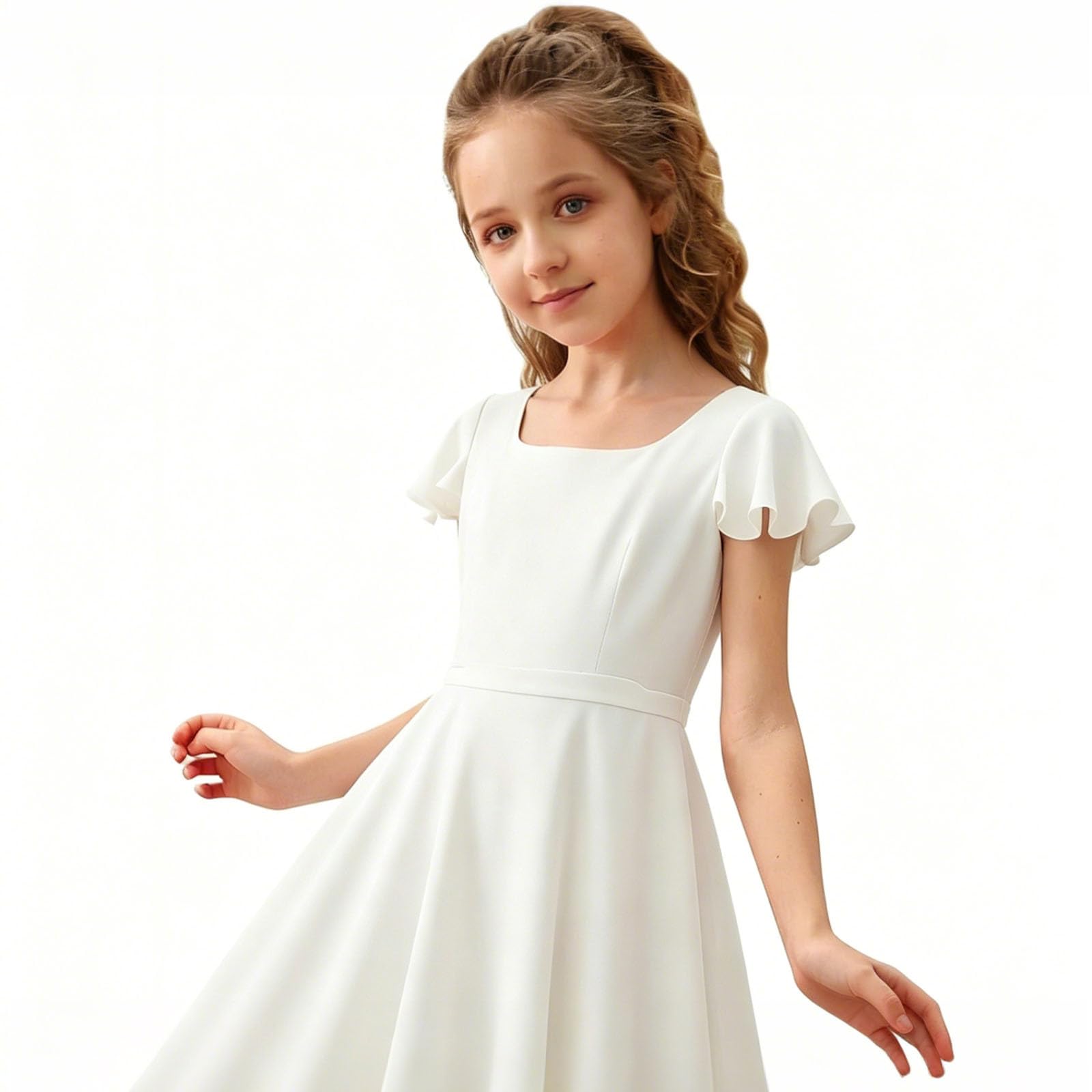 Vestido de Gasa Elegante para Niñas, Vestido Formal para Actuaciones de Piano Violín Recitales, Vestido de Fiesta Fluido con Tutú Ceremonia Infantil