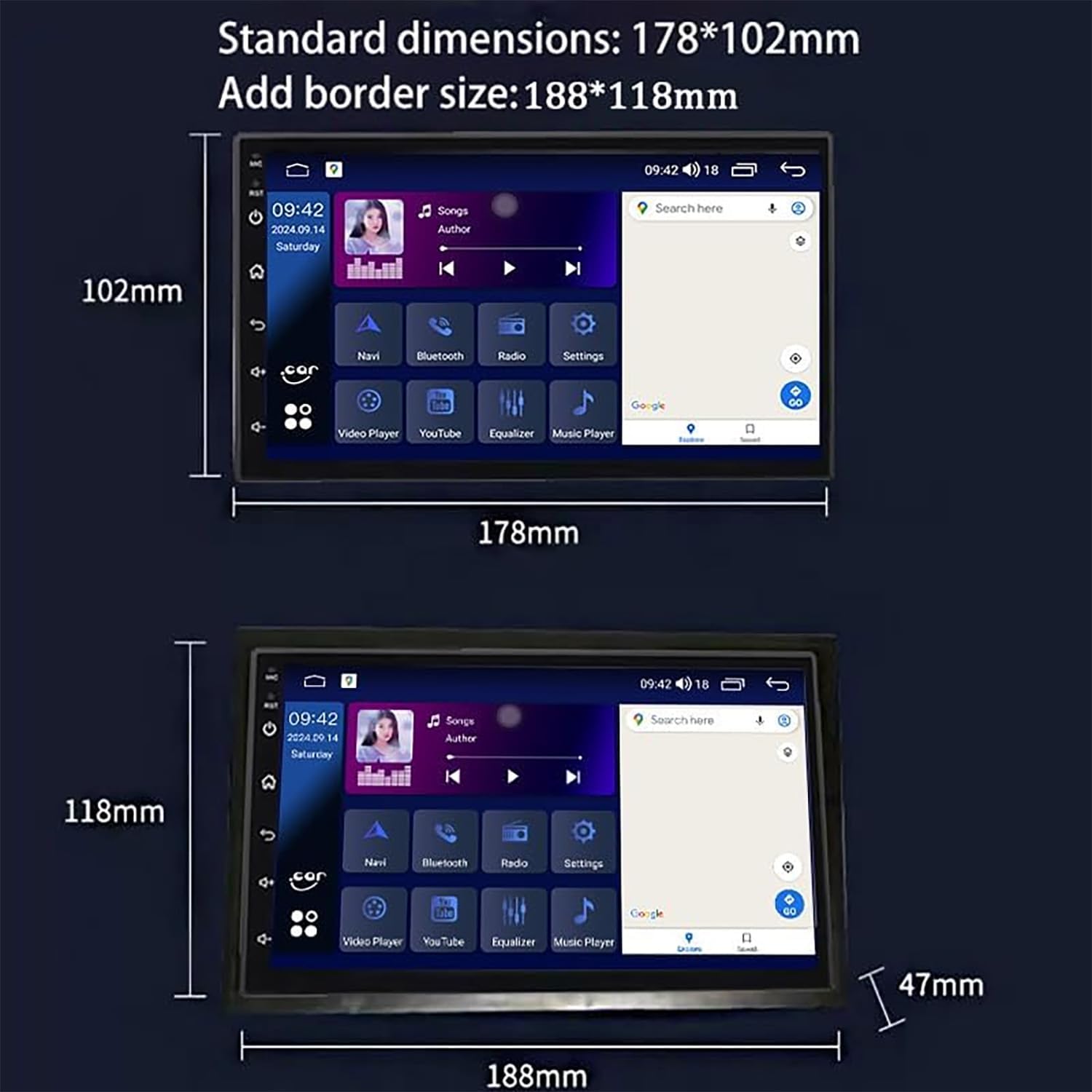 7 Inch IPS Double Din Android 10 Car Radio Player with Wireless Apple Carplay & Android Auto, Touch Screen,8 Core 4GB RAM 64GB ROM, Backup Camera, BT 5.0, GPS, Mirror Link, FM, Radio