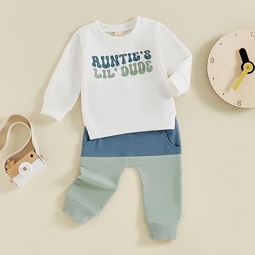 Miniatura 2 de BemeyourBBs Ropa de otoño e invierno para bebé niño, conjunto de sudadera con capucha de manga larga con letras divertidas y pantalones, conjunto de