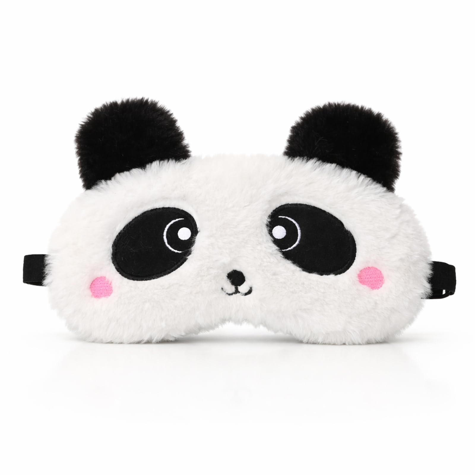 Maschera per Dormire Animale, 3D Panda Maschere da Sonno in Peluche Soffice Morbido, Benda Occhi per Dormire Peluche dei Cartoni Animati Divertenti per Bambini e Adulti