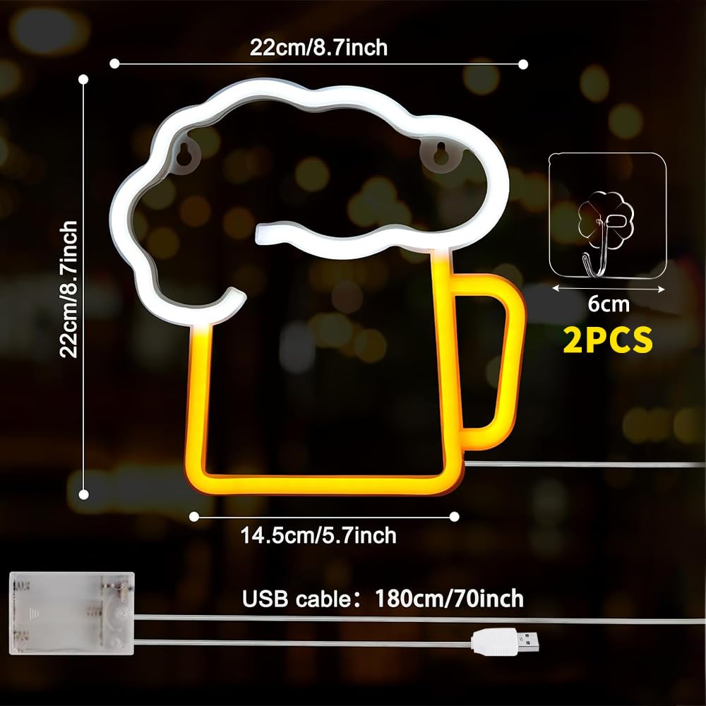 Scritte Neon Bar Birra Insegna Luminosa LED da Parete Insegna al Neon LED Aperto Luci Notturne USB Per Casa Decorazione Alimentata a Batteria o USB