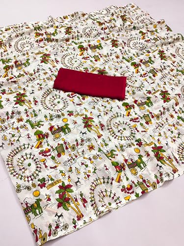 Image of ANAND SAREES Women's Animal Print Georgette Saree With Unstitched Blouse Piece -GK 1759 1