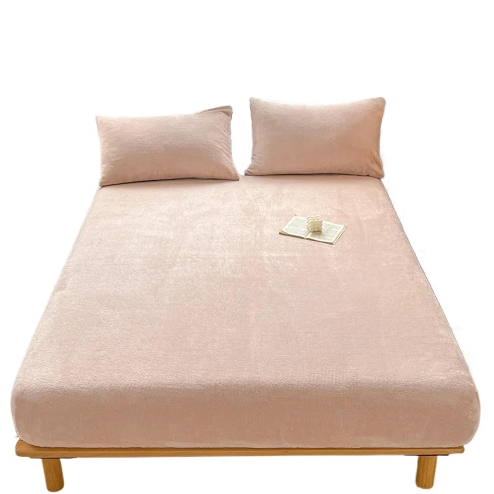 Sábana Bajera con Esquinas de Felpa Sábana de Pila Leche Invierno, Colcha cálida Gruesa Forro Polar Extra Ajustada, Funda colchón con elástico(5,120x200x25cm 1pcs)