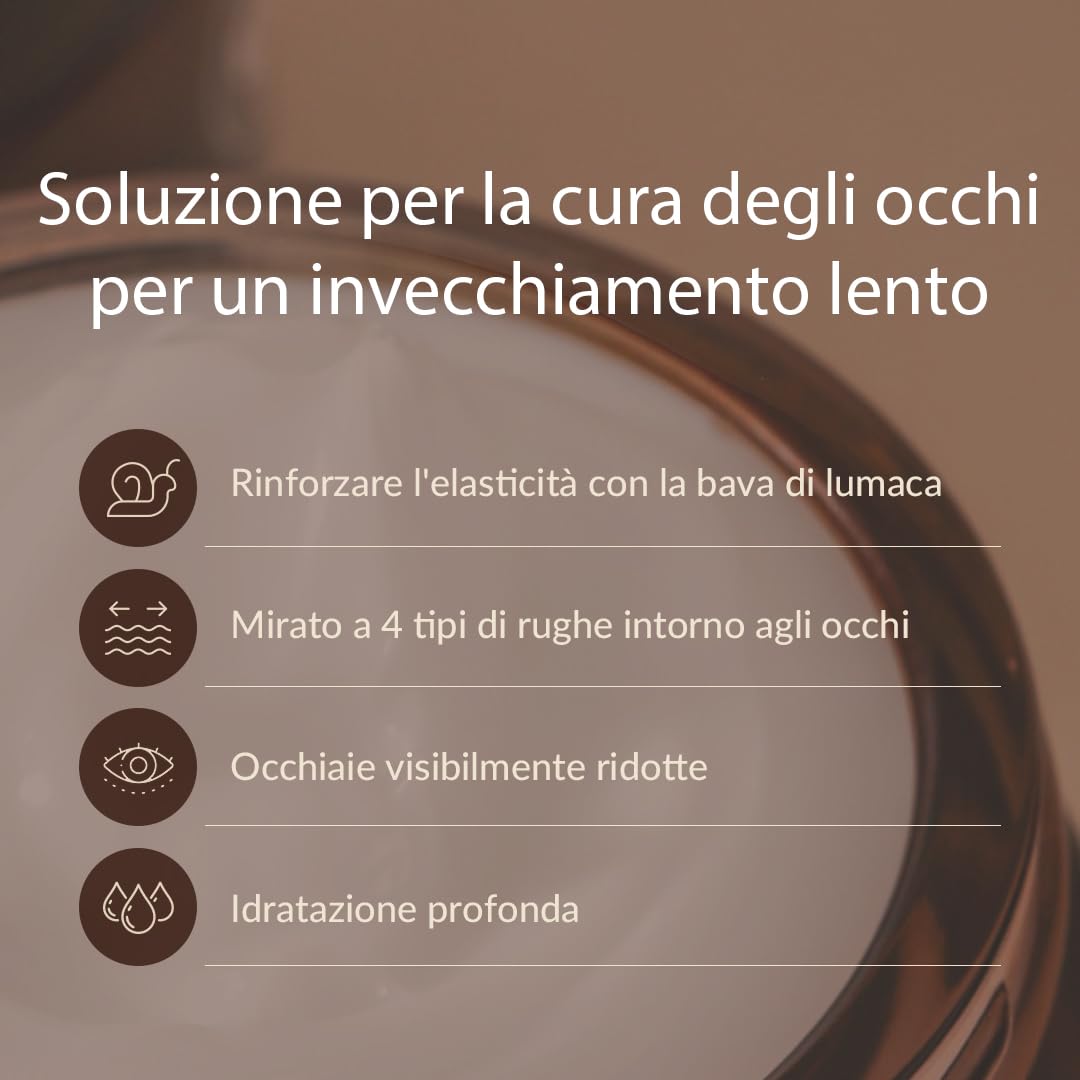 [MIZON] SNAIL REPAIR EYE CREAM (25ml) Cura coreana - Crema contorno occhi rigenerante - Anti-invecchiamento & correttore - Brillante e compattezza - Estratto di bava di lumaca