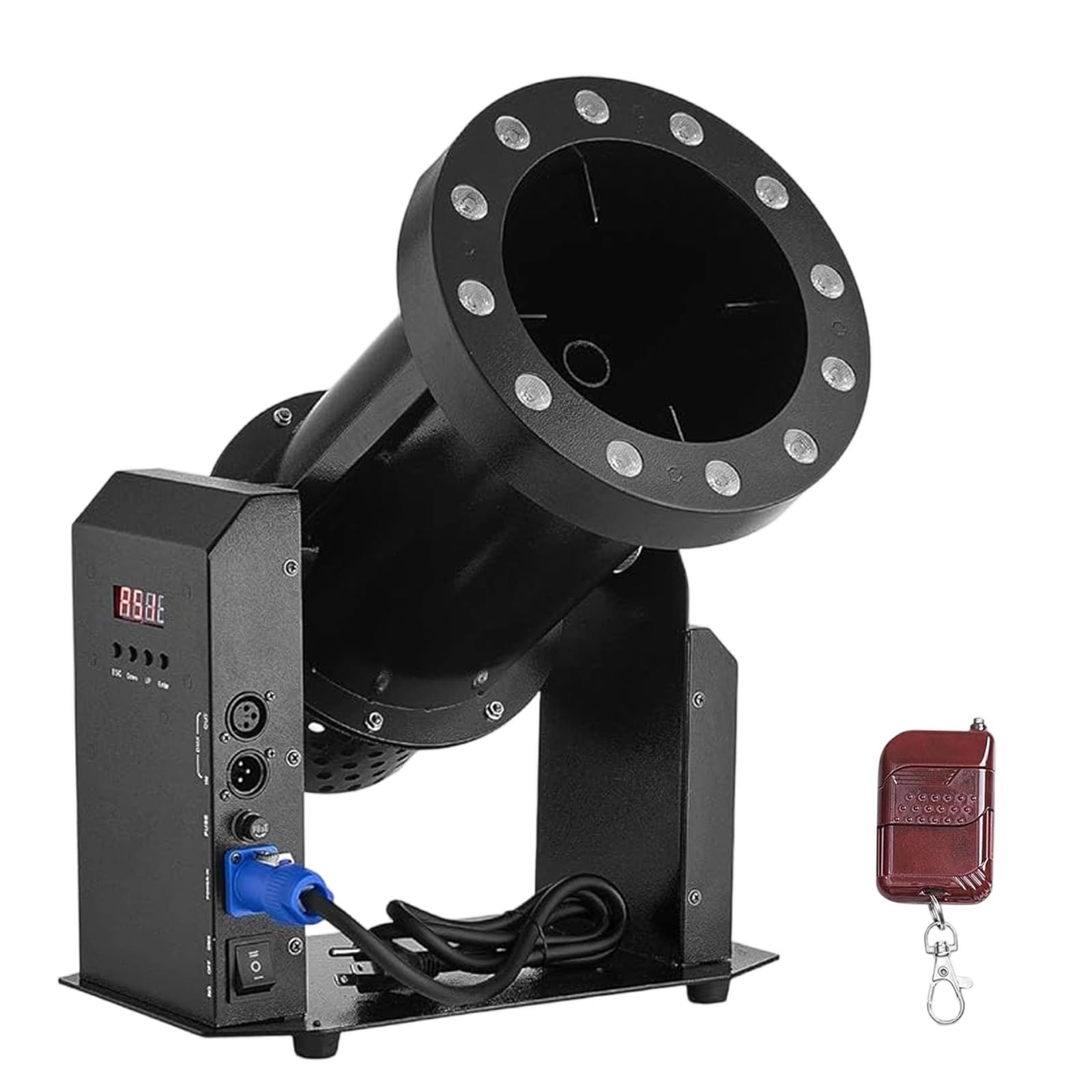 Ruodatonly Multicolor 1500W Electric Confetti Cannon – Triple Control (Dmx512/Remote/Manual), Rgb Led Light, 3-5M Shooting Range, For Stage, Wedding, Dj Party