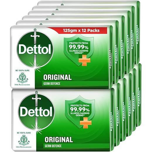 Dettol Germ-Kill Soap Bar - 125g x 12 Bars