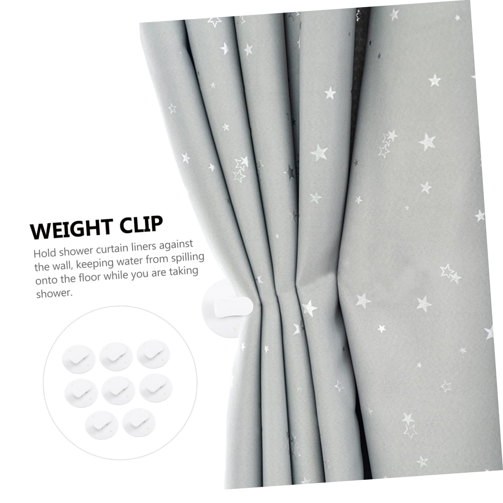 Alipis 8pcs Windproof Shower Curtain Clips Stop Protect Clips for Curtains Prevent Splashes and Wind Easy to Install Double-Sided Adhesive for Bathroom Privacy
