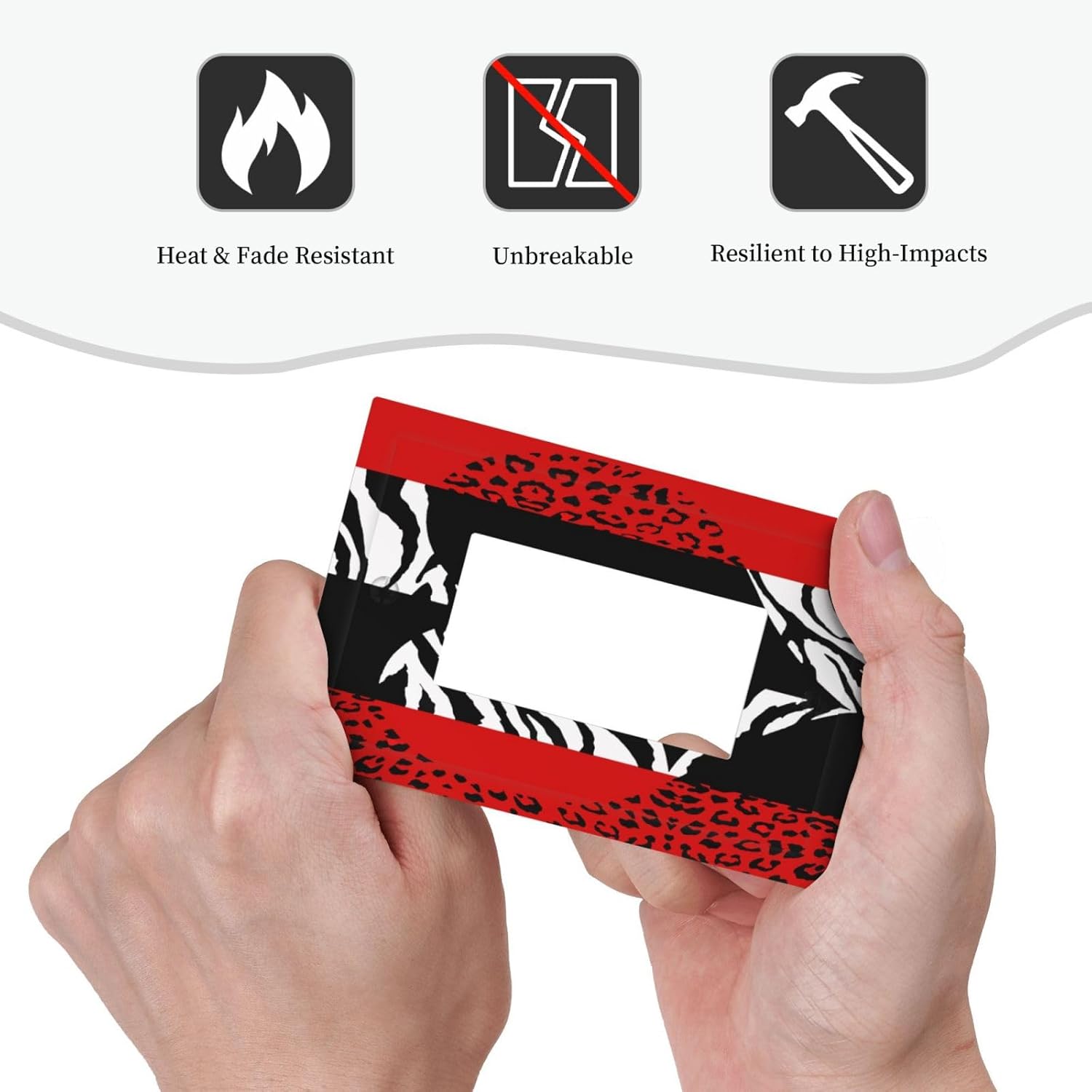 Red Leopard Print 1 Gang Decorative Wall Plate Bright Style Light Switch Cover Plate Single Rocker Electrical Faceplate for Home Bathroom Decor Mid Size