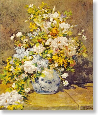アートポスター　ルノワール『花瓶の花』世界の名画 ルノワール【花瓶の花】 - 手描き 絵画（油絵複製画）販売の