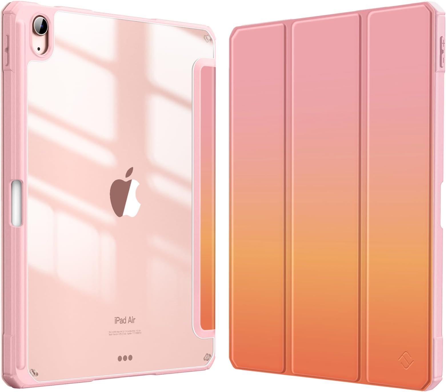 Fintie Hybrid Slim Case for iPad Air 11-inch M3 (2025) / M2 (2024), iPad Air 5th (2022) / 4th Generation (2020) 10.9 Inch - Shockproof Cover with Clear Back Shell & Pencil Holder, Sunset Ombre