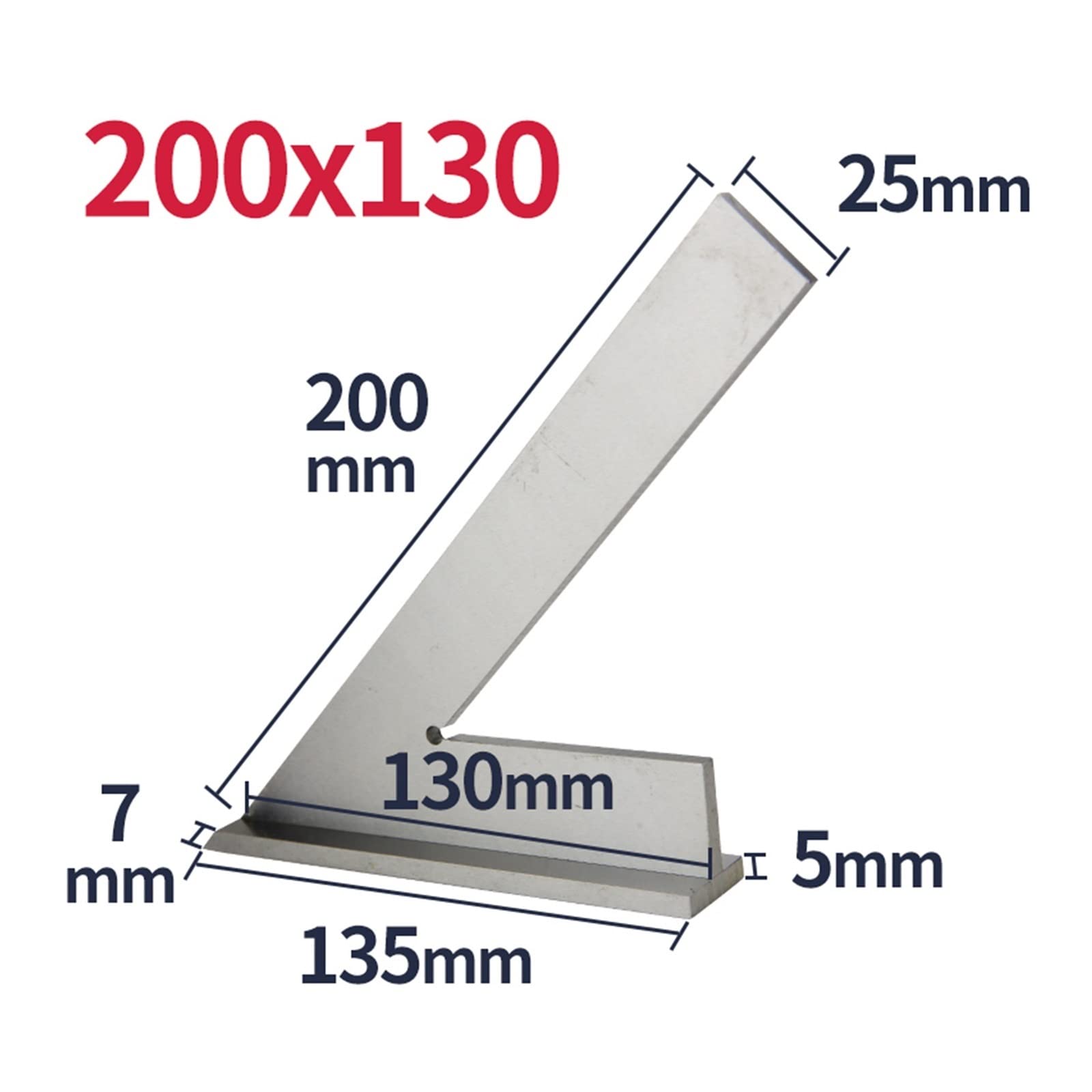 45 Gradi Bordo Piatto Quadrato Misura Multi Angolo Prova Piazza Set di Base Quadrato Righello Strumento Strumento Squadre macchinista Quadrato con Base(200x130 with Base 45)
