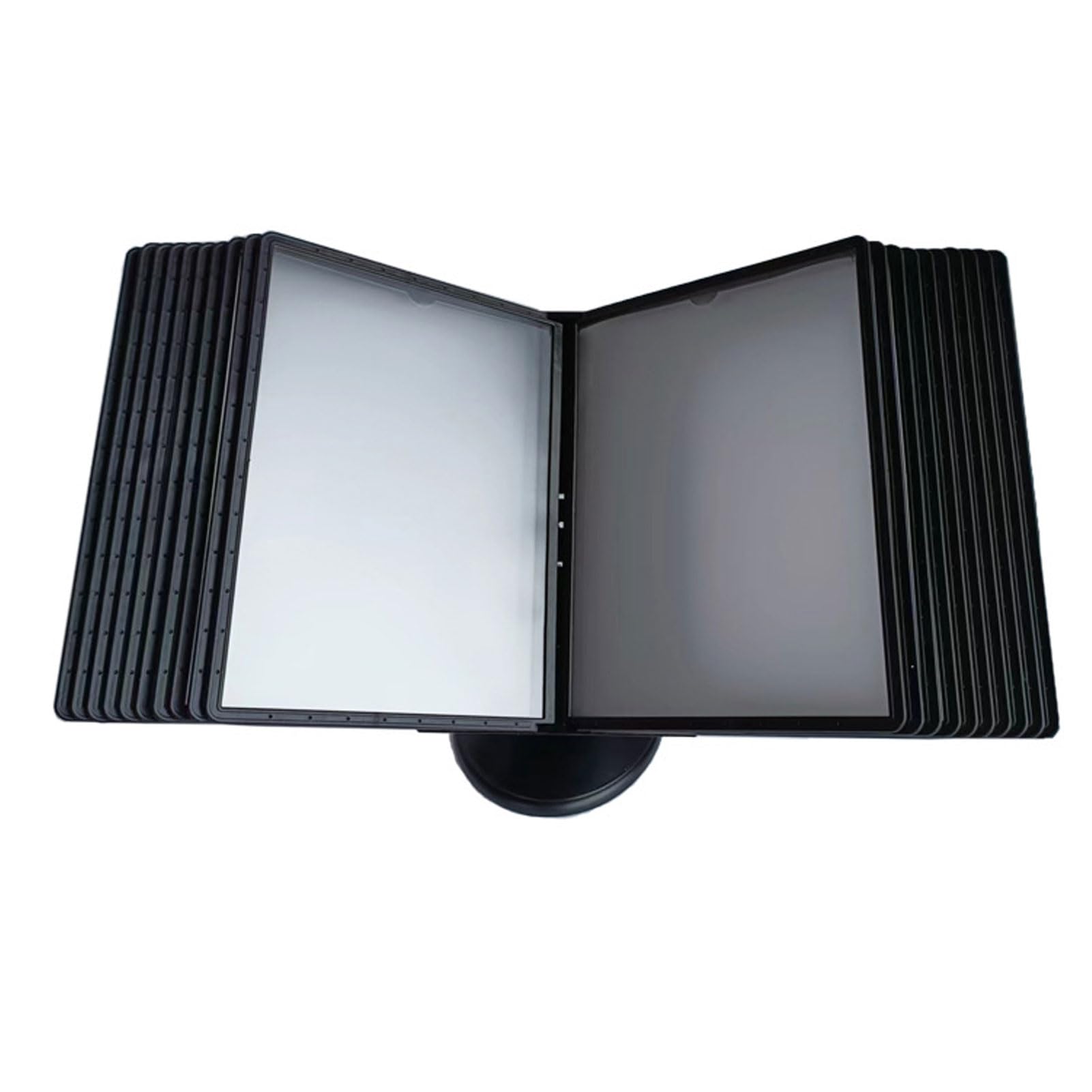Portadocumenti da Tavolo Regolabile, Organizer da Parete, 20 Pannelli, capacità 40 Fogli, Espositore per Cataloghi per Documenti A4 Ufficio/Ristorante,Black