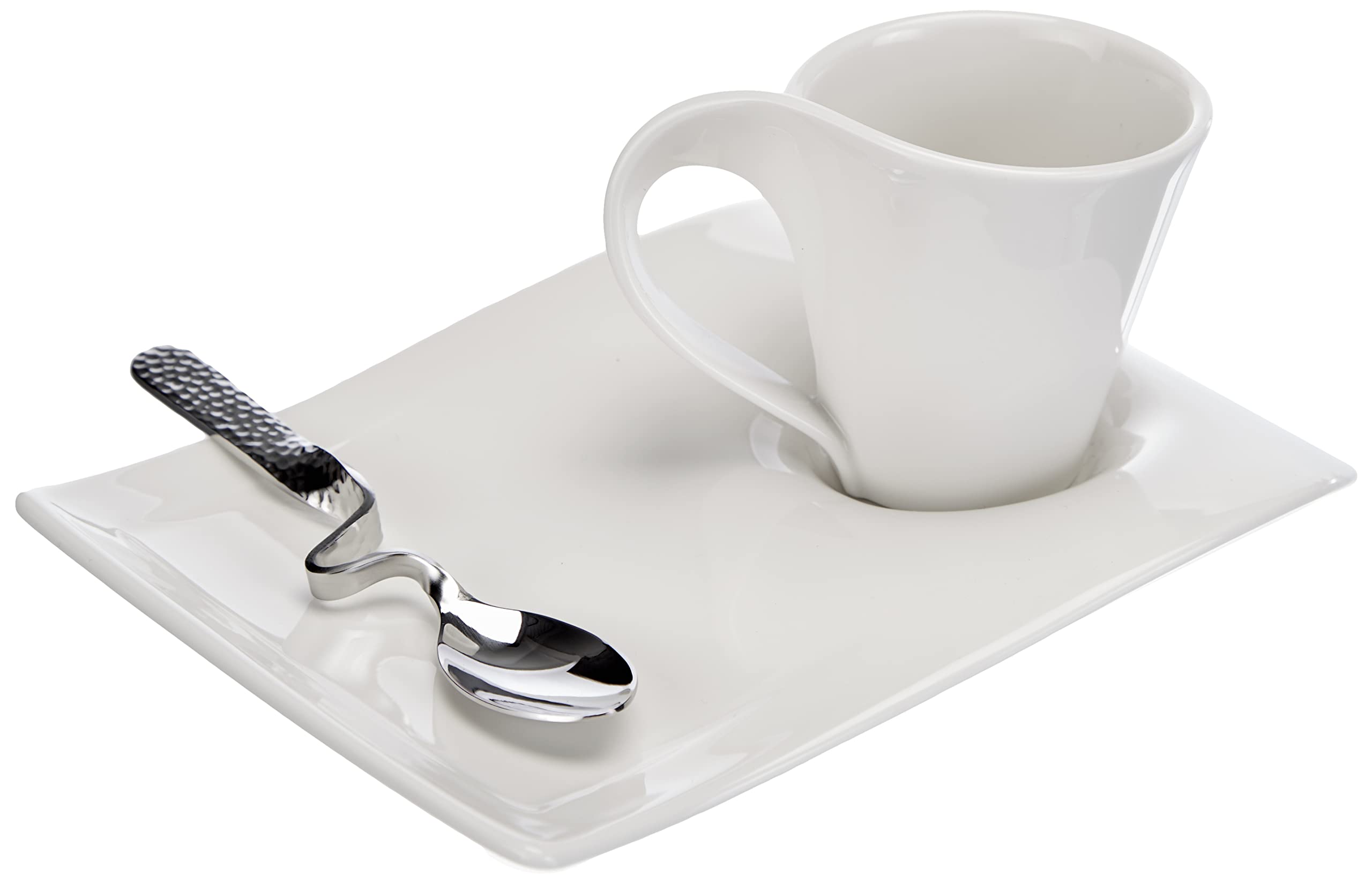 Villeroy & Boch NewWave 10-2484-1330 - Set di 6 Tazze da Cappuccino, in Porcellana, Colore Bianco, 0,25 l, 32 x 21,5 x 9,5 cm