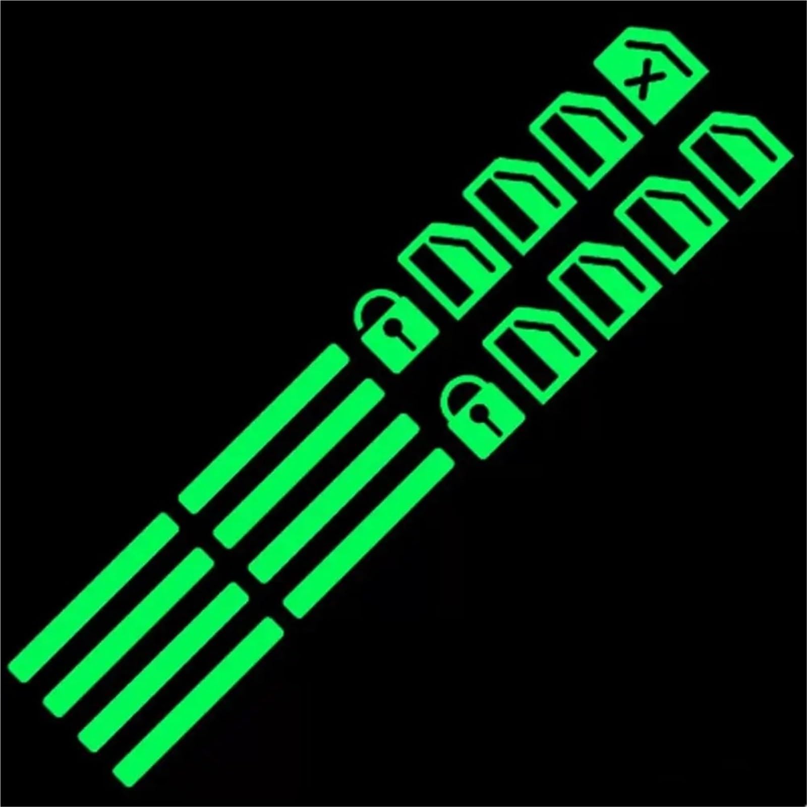 Button Sticker Car Window Button Sticker Universal Luminous Lifter Switch Fluorescent Decals Night Glowing Cars Interior Stickers(Green)