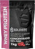 Whey Protein Concentrado 1Kg - Morango - 100% Puro Importado - Soldiers Nutrition