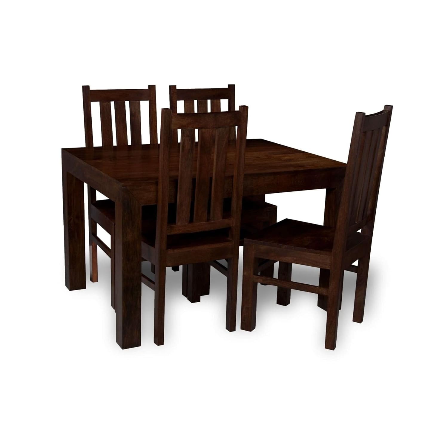 Glaze Solid Sheesham Wood 4 Seater Dining Table (Walnut Finish)Termite