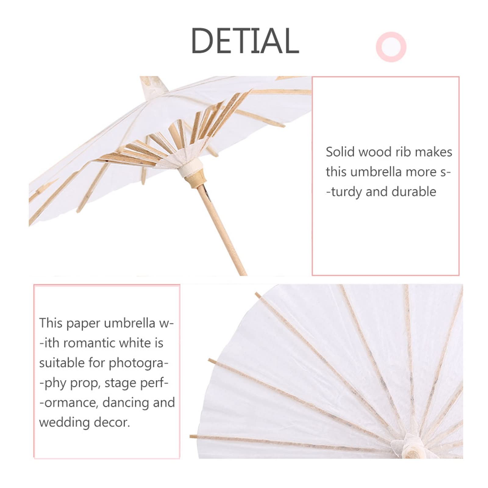 Witte Kleur Papier Decoratieve Paraplu Parasol Wedding