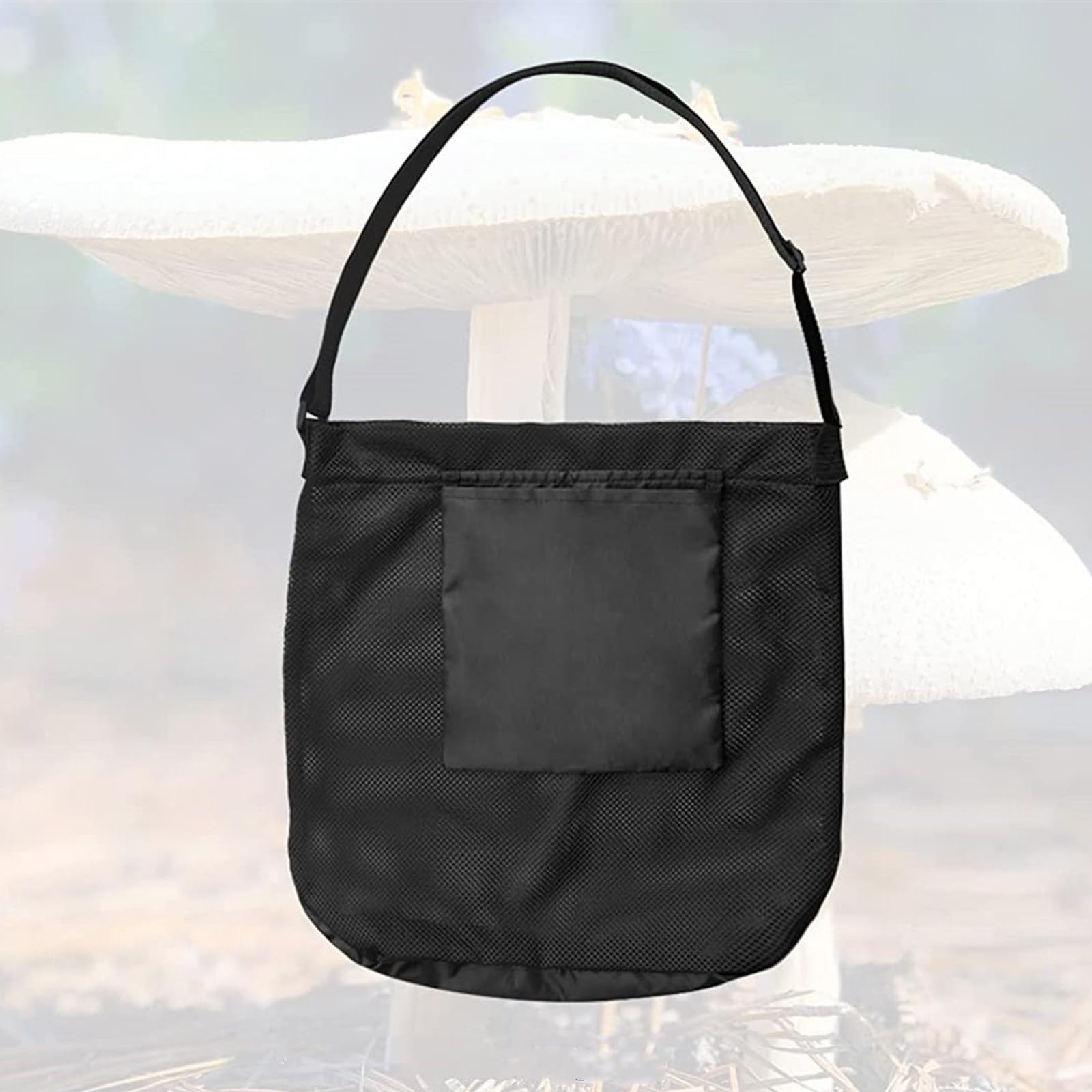 Borsa A Rete Per Raccolta Funghi - Leggera, Pieghevole E Con Tasca Esterna - Foto 5