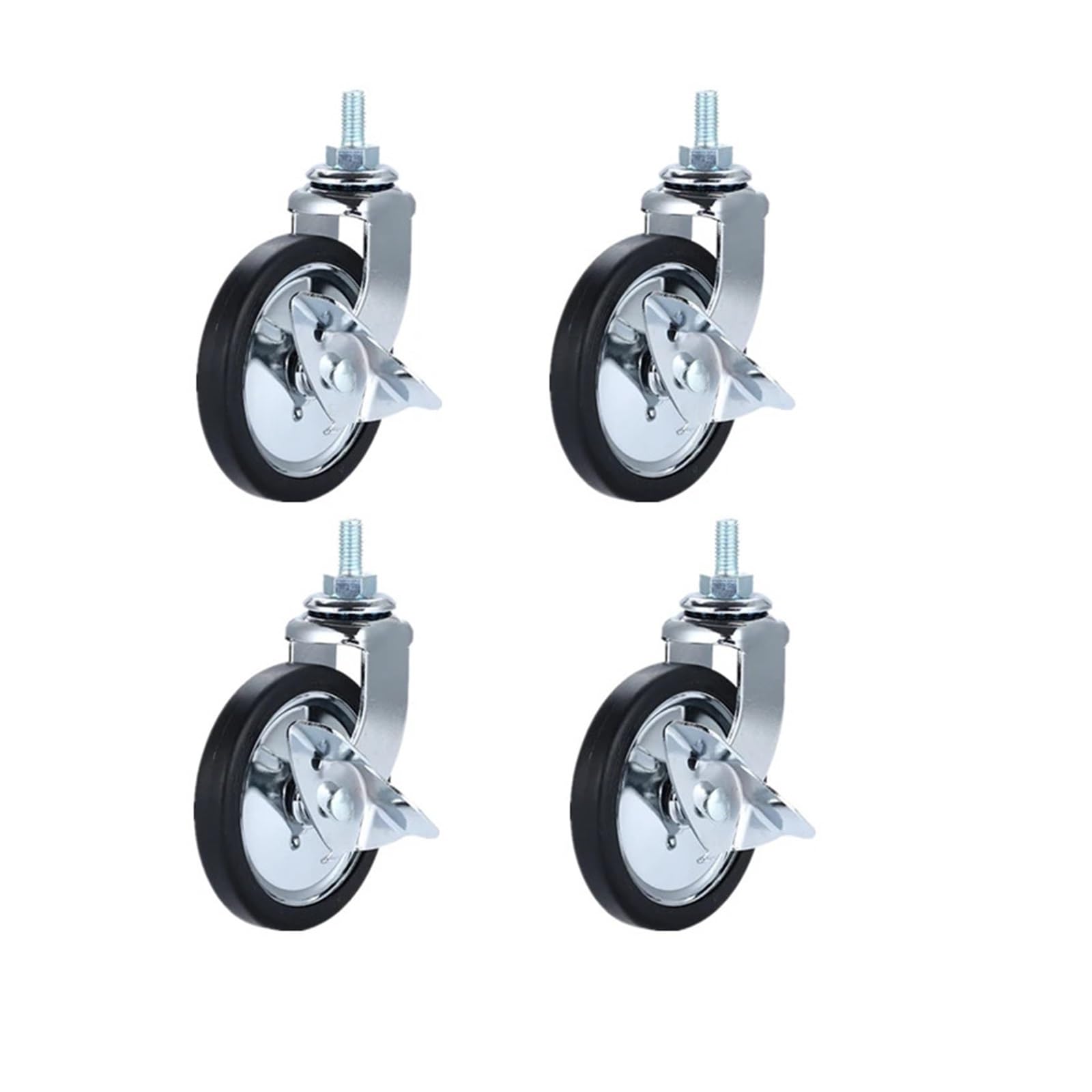 Roulettes de salle à manger 7,6 cm avec frein lot de 4 en polypropylène chromé pour meubles