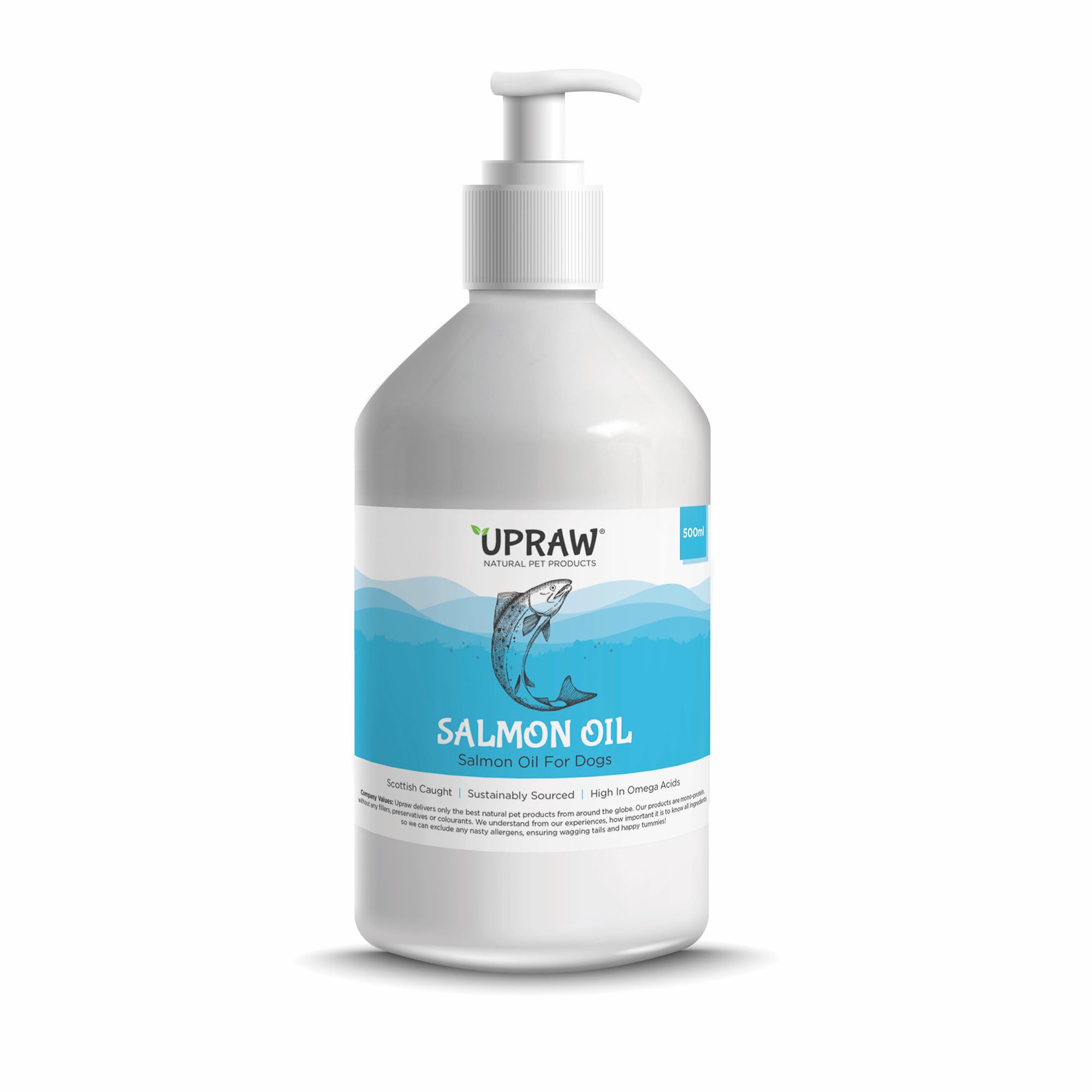 Scottish Salmon Oil For Dogs, Cats, Horse - Fish Oil Food Treats Supplement for Coat, Immune Support, Itchy Skin, Joint & Brain Health contains Omega 3, 6 & 9 (500ml)