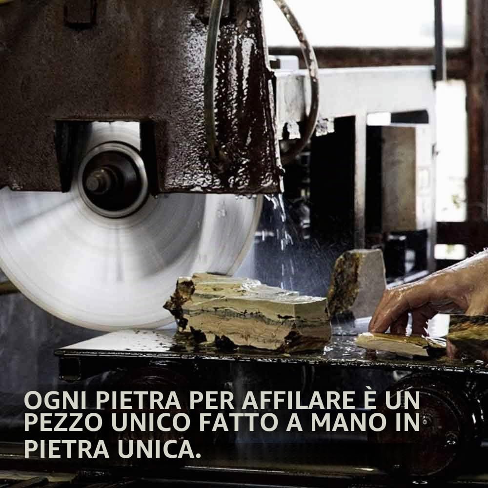 Belgischer Brocken pietra giallo per affilare 150x40 mm. Pietra per affilare finemente lame, strumenti chirurgici, rasoi