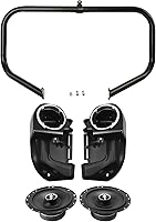 Vista 9 de TCMT Carenado inferior de la pierna ventilada de la barra de choque del motor de carretera con vainas de altavoz de 6.5 pulgadas para Harley Touring