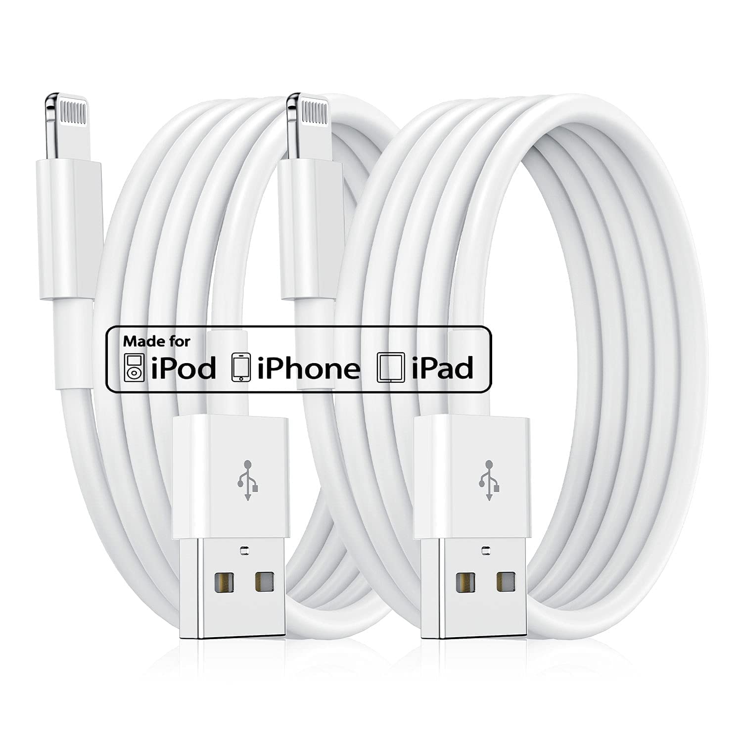 2Pack 1M iPhone Ladekabel Original, [MFi Certified] iPhone Lightning to USB Kabel, Schnellladung 3ft Apple Ladekabel für Apple iPhone 14 Pro/13 Pro Max/12 Mini/11/XS/XS Max/XR/8 Plus/7 Plus/6s/SE,iPad