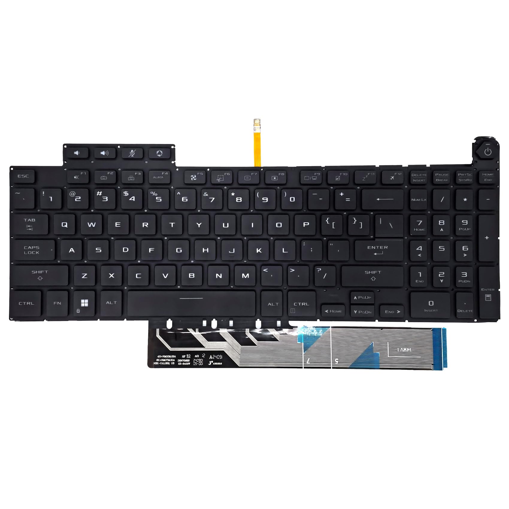 WWGTMC Replacement Keyboard for Asus TUF Gaming F15 A15 FX507 FX507Z FA507 FA507R F17 A17 FX517 FX517Z FX707 FX707Z FA707 FA707R Series Laptop with Backlit Keyboard US Layout (Black)