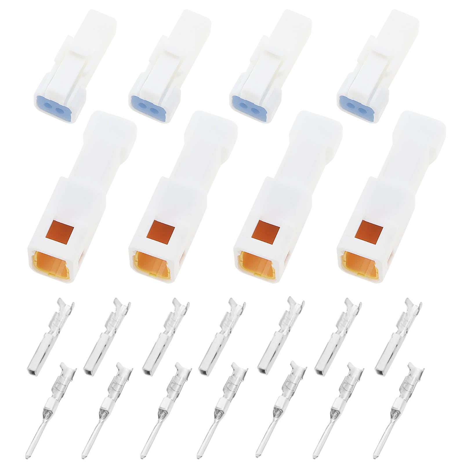 VGOL 10 Sets 2 Pin JST Connector Sockets Male and Female Plugs with Terminals Waterproof Shell Wire Harness Plugs Suitable for Motorcycles and Scooters