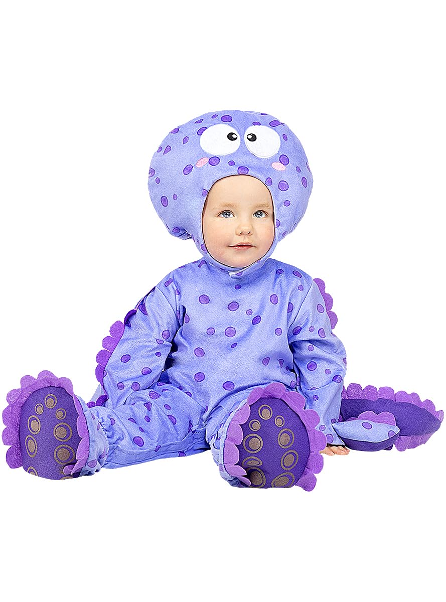 Funidelia | Disfraz de Pulpo para bebé Animales - Disfraz para niños y divertidos accesorios para Fiestas, Carnaval y Halloween - Morado