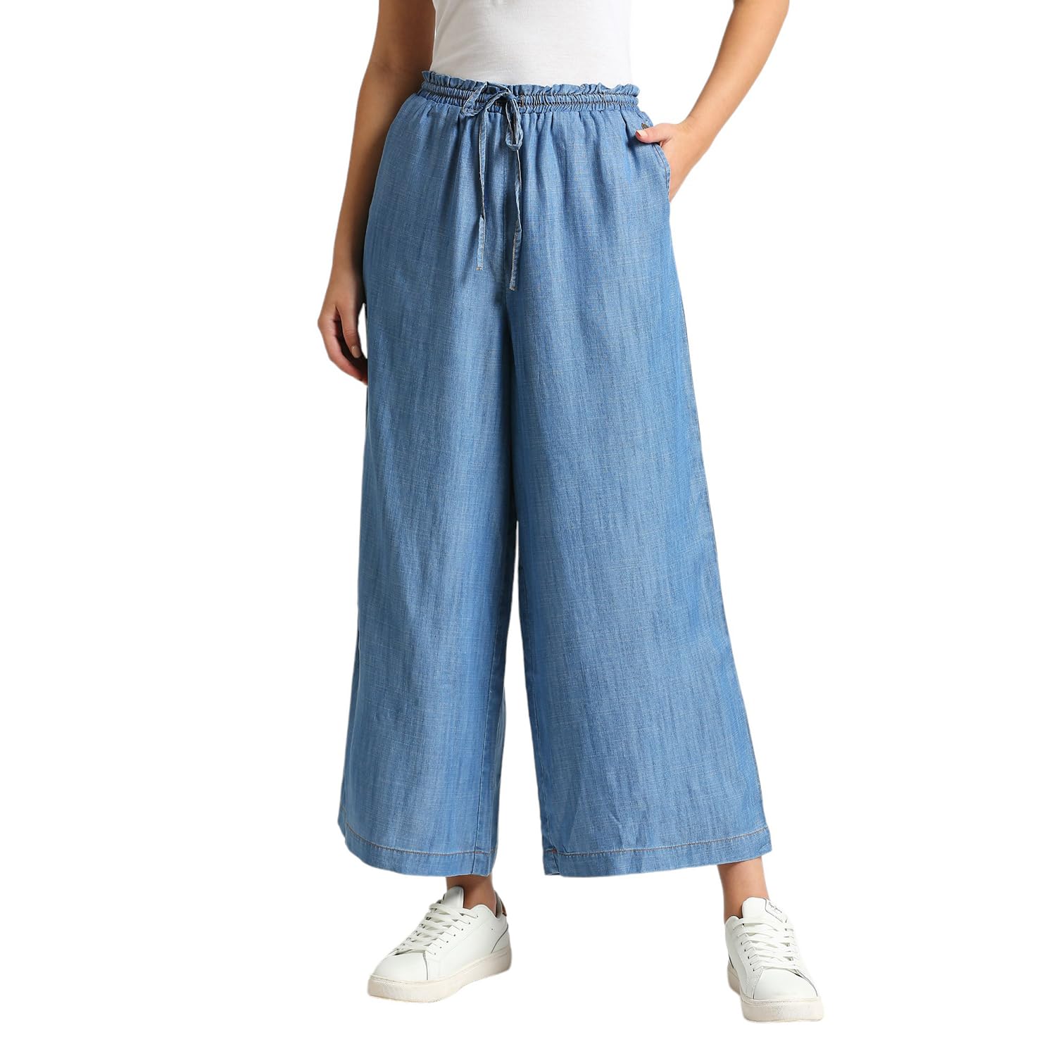 Pepe Jeans Women's Mid Rise Relaxed Fit Pants in neutral