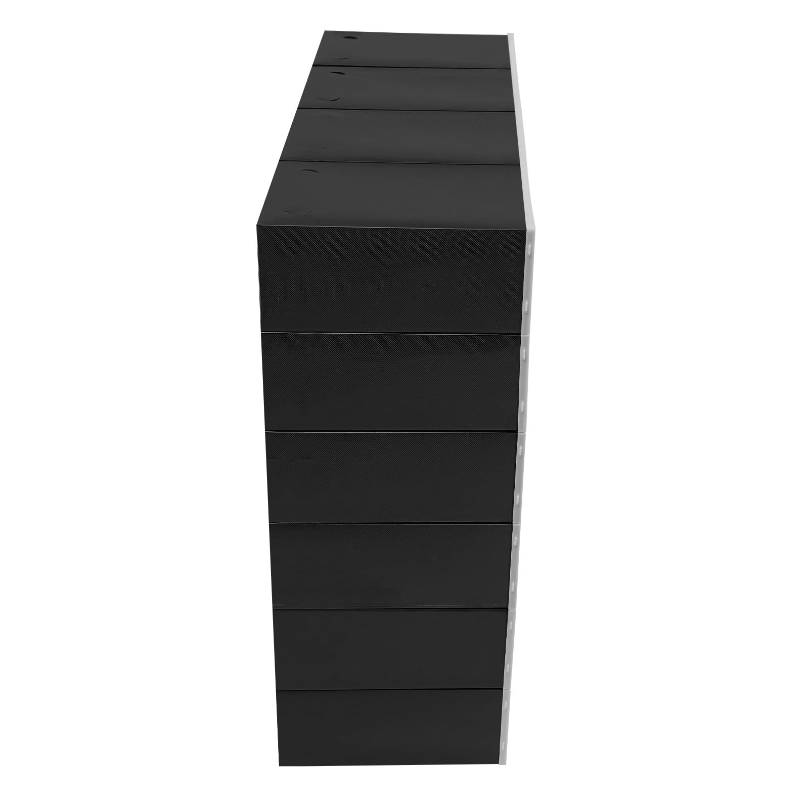 24 scatole per scarpe con foro a forma di cuore, pieghevoli, impilabili, con coperchio (nero)